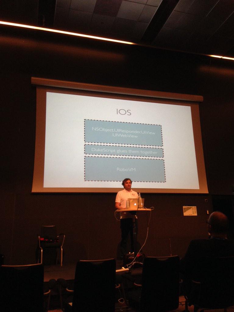 ntherning's tweet image. @ntherning: Interesting talk on #dukescript by @monacotoni. Always nice to see how others leverage @robovm! #jfokus
