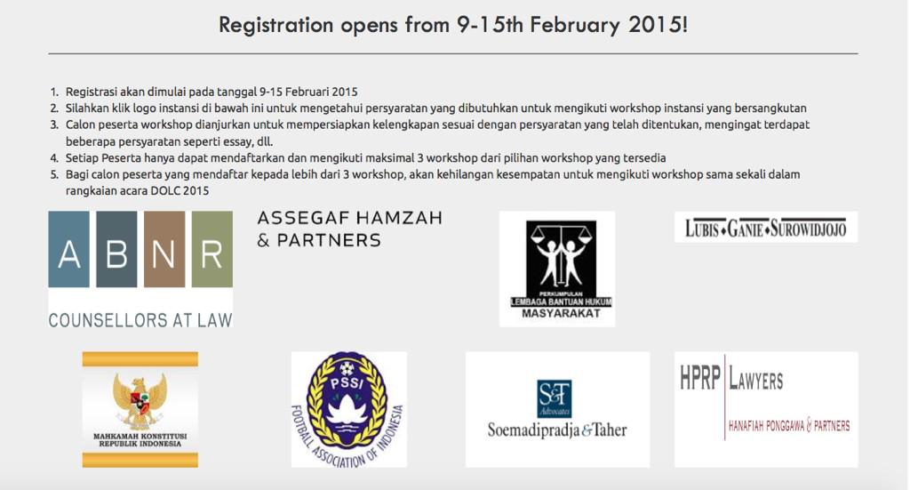 Great! RT @DOLC2015 LATEST UPDATE terms &amp; conditions @ dolc-fhui.com 
*click the logo of institution/lawfirm