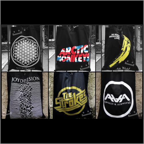 @Edik_RMc18 ready stock, totebag band series, idr 70k, CHAT 21ac27c5 / SMS 085624942026 #thankyousomuach:)