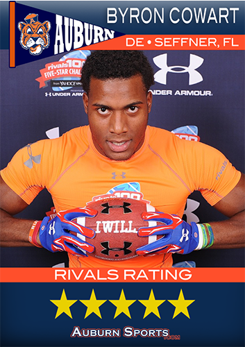 Allie_Davison's tweet photo. BREAKING: The nation’s No. 1 overall player DE Byron Cowart has committed to #Auburn: http://t.co/0xg16v7BS7 http://t.co/vsJUhpYfCI