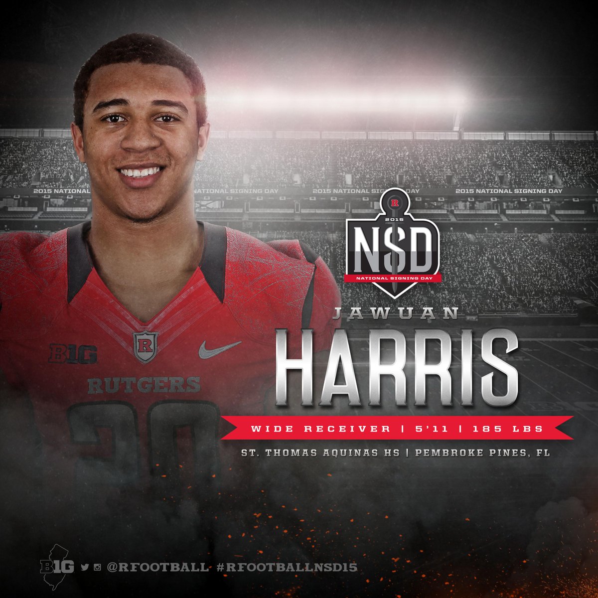 RFootball's tweet photo. Jawuan Harris (Pembroke Pines, Fla.) is officially a Scarlet Knight! http://t.co/MIgBdBrhNI #RFootballNSD15 http://t.co/83f69TK7Ir
