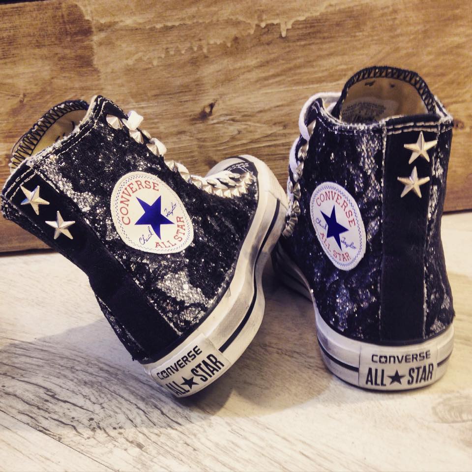 converse pizzo e glitter