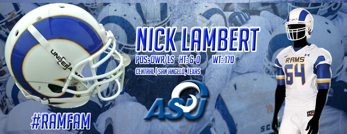 AngeloSports's tweet photo. Welcome newest @ASURamFootball member Nick Lambert to the #RamFam http://t.co/kD4J2RqY7K http://t.co/QAuw5jmodM