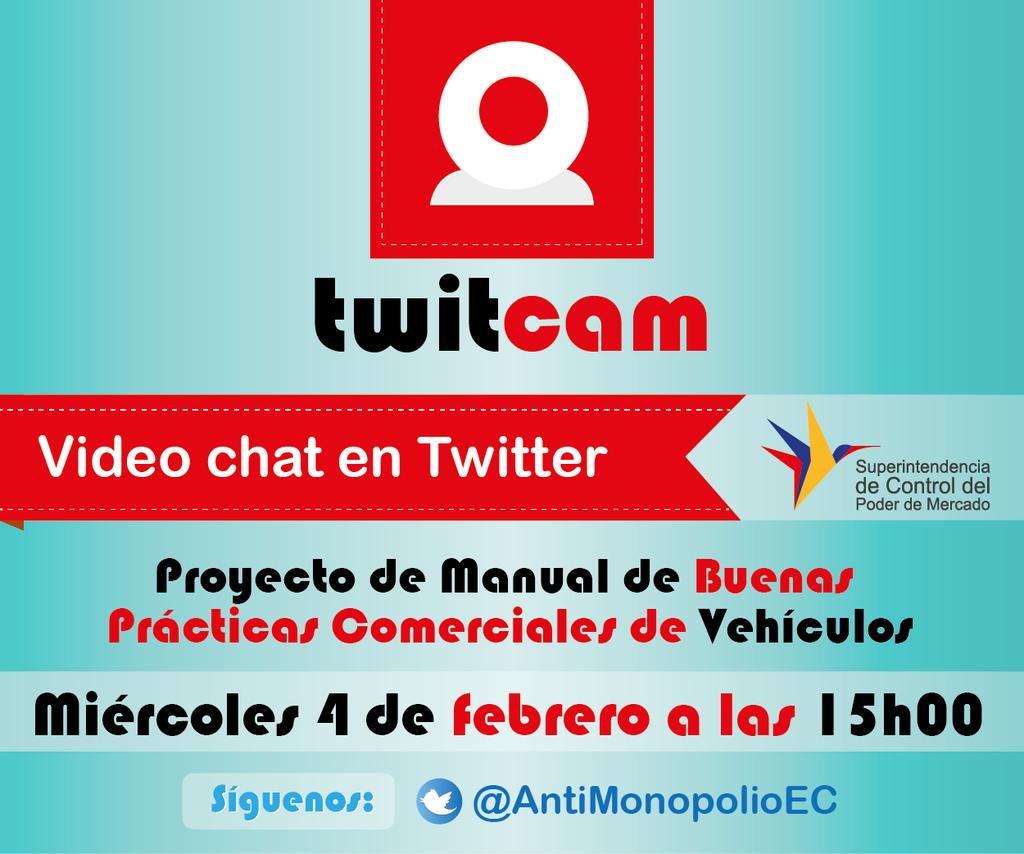 Conéctate hoy a las 15:00 al #Twitcam de #ManualVehículos de @AntiMonopolioEC Más info: bit.ly/1I1dVhG