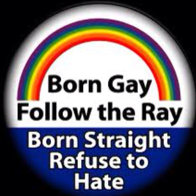 LGBTPlusProud's tweet photo. Born Gay Follow the Ray #NoH8 #LoveIsLove https://t.co/ATVUUBy20F