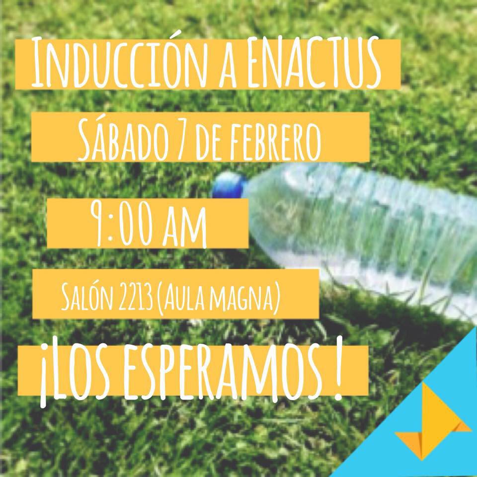 Este sábado es a la inducción de ENACTUS, traigan ropa cómoda,  una botella y ¡mucha actitud!! ¡¡Los esperamos!