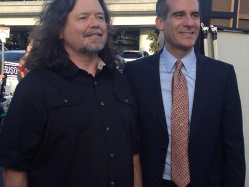 Happy to Eric Garcetti. Photo from Bob Hope USO Thanksgiving for the Troops 2013 event 