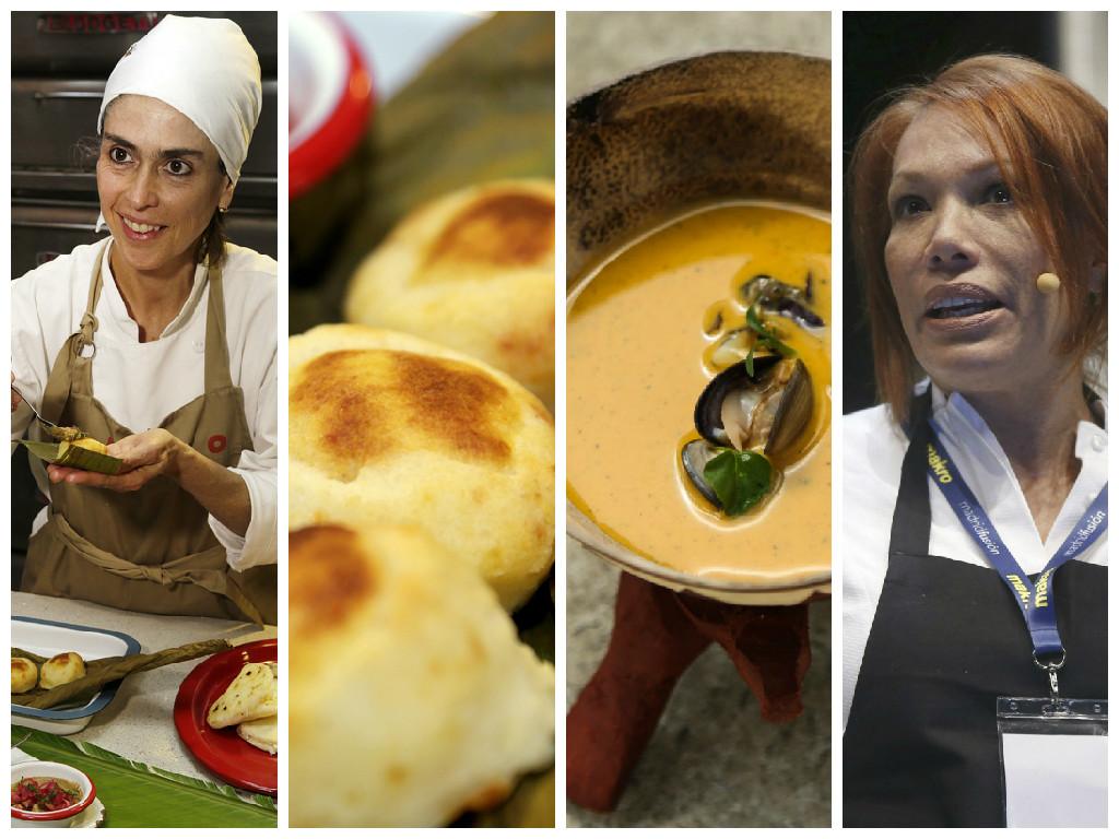 CulturaET's tweet photo. @luzbeatrizvelez y @Leoescocina, en @madridfusion. Vélez presentó las arepas colombianas y Leo, el sabor del Pacífico http://t.co/AOdRcASQ29