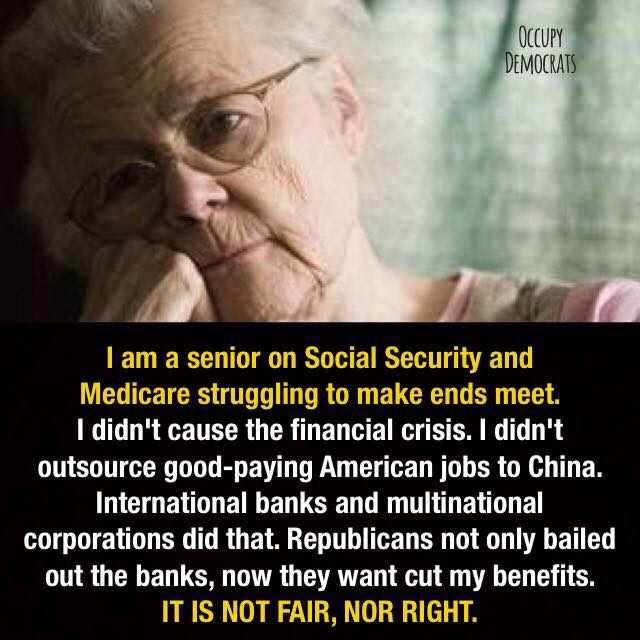 seniorcitizens's tweet photo. Republicans are relentless in their attacks against vulnerable seniors on behalf of Wall Street. http://t.co/ZJ7Ekm71yX