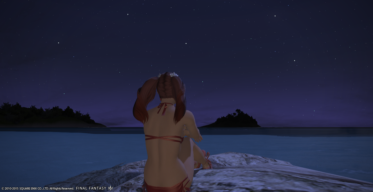 Malya_FFXIV's tweet photo. Beach by night. #MalyaKeller #FFXIV http://t.co/fpE4P9tXde