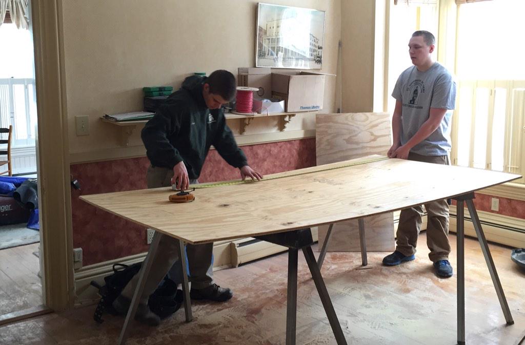PTV Board witnesses #preservationinprogress with <a href="/StJAcademy/">St.Johnsbury Academy</a> students hard at work StJ Heritage &amp; History Ctr