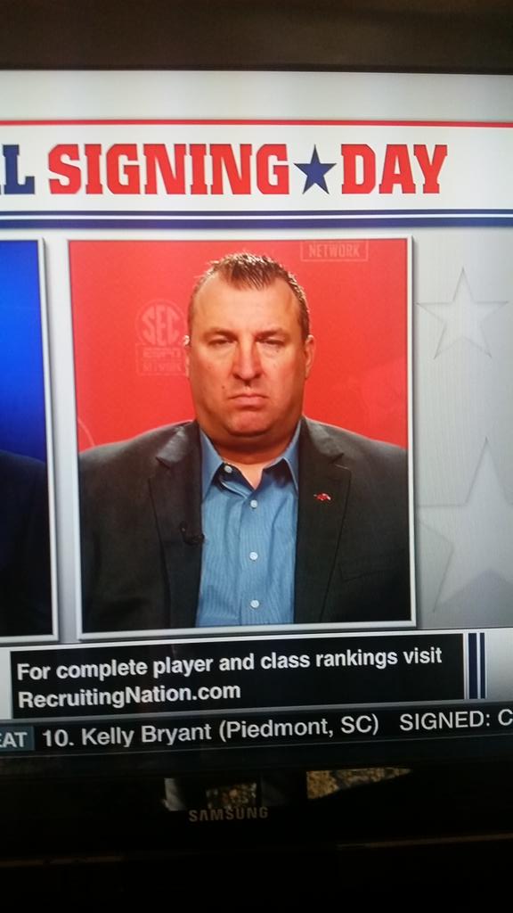 j_fulllll's tweet image. Bret Bielema's face after he found out Urban Meyer stole K.J. Hill from him.. #sorryBret #NationalSigningDay #GoBucks