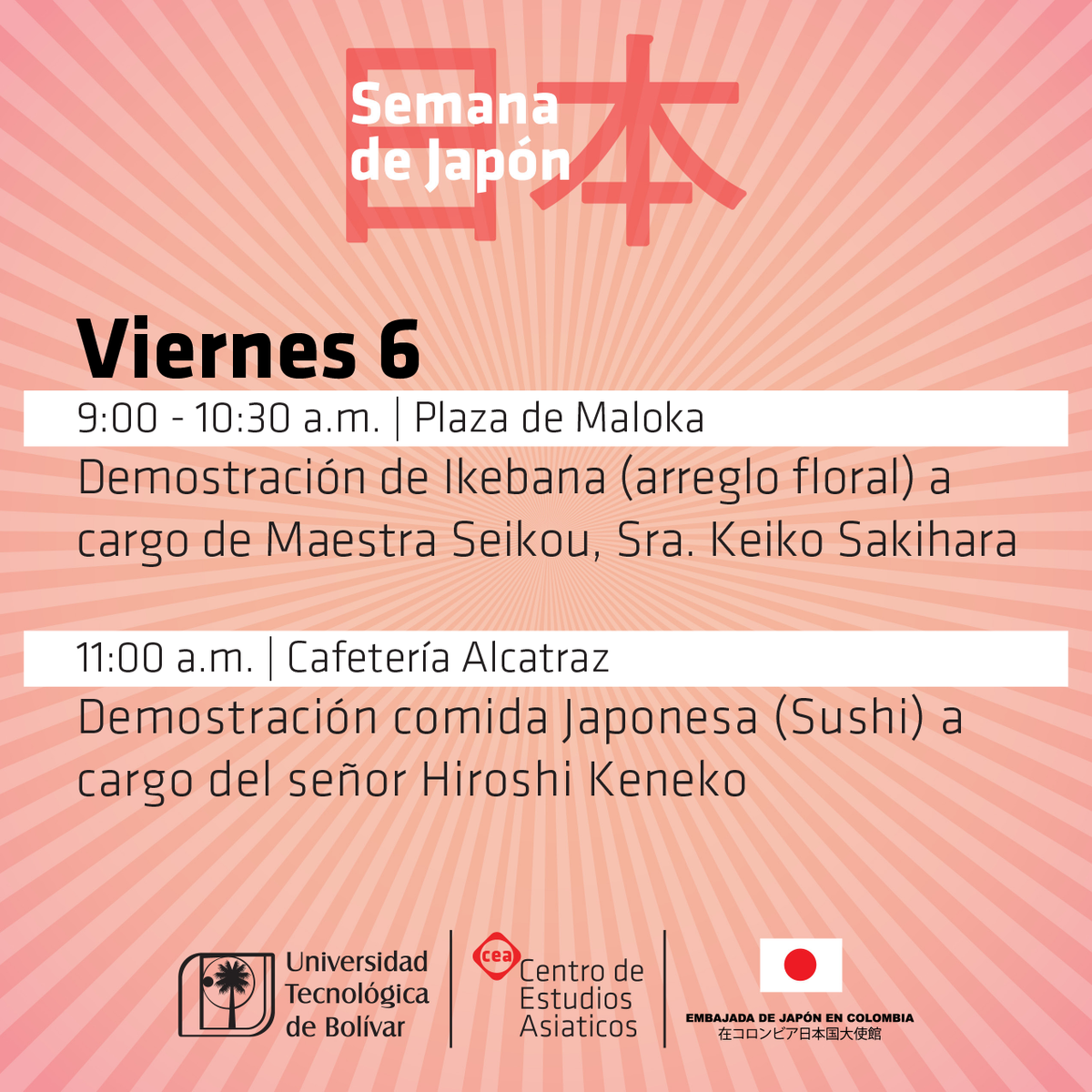 UTBFEN2015's tweet photo. #GenteUTB No olviden pasar este viernes por la demostracion gastronomica  Japonesa! http://t.co/klgz0YK1Lg