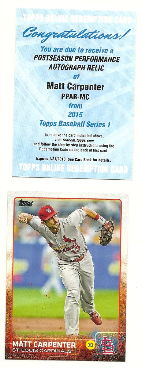 brentandbecca's tweet image. COUPLE MATT CARPENTER CARDS  #SPARKLE #AUTORELIC