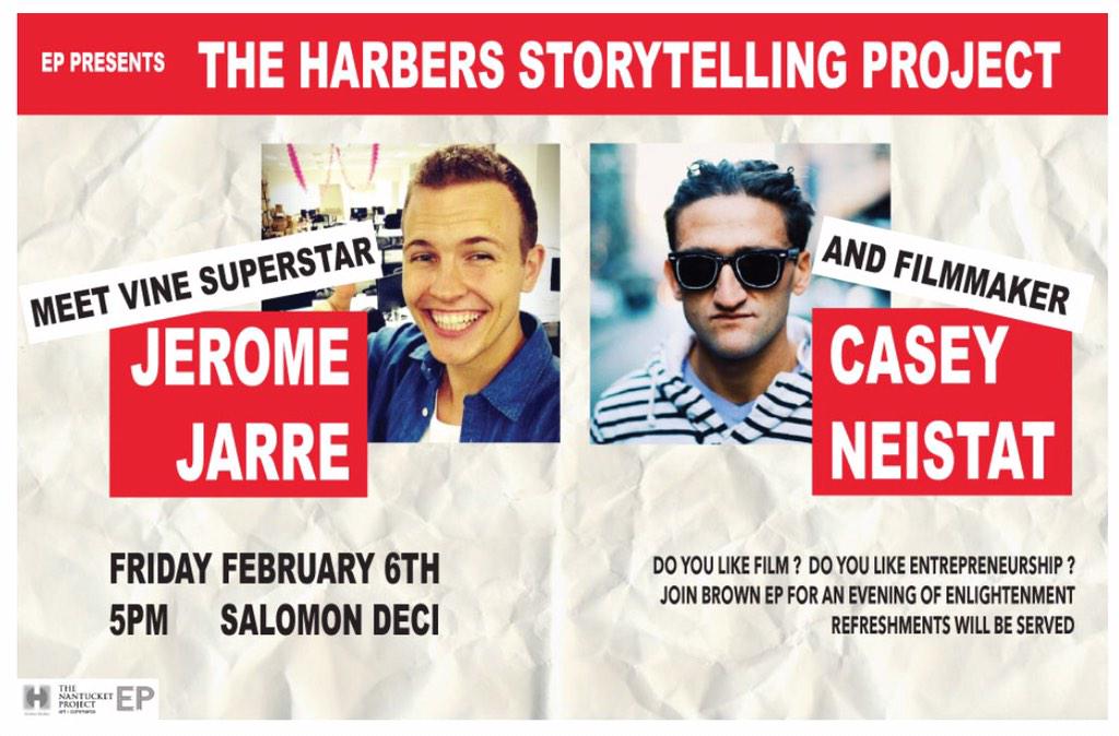 I WILL BE SPEAKING AT @BROWNUNIVERSITY THIS FRIDAY WITH MY FRIEND @CASEYNEISTAT 👍 IT'S FREE! YOU COMING? 😊