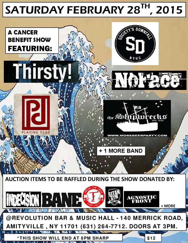 NoFaceLIHC's tweet photo. Next Gig ! Feb 28th @revolution_li !! Come out !! @SocietyDownfall @theShipwrecks !!! http://t.co/bvta3pRpqZ
