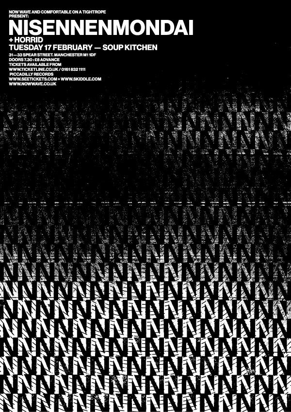nowwave's tweet photo. .@Horrid_Band (@pinotgrigiorecs) CONFIRMED TO SUPPORT @nisennenmondai0 AT @SoupKitchen_Mcr 17th FEBRUARY. http://t.co/WcEzOdfKTO