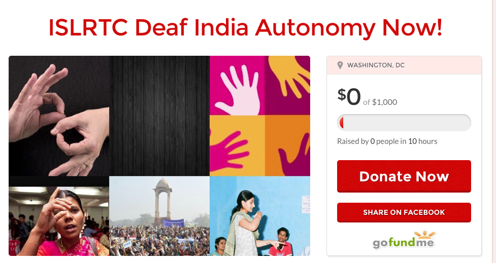 ISLRTCNow's tweet photo. ISLRTC Deaf India Autonomy Now! Click to Donate:  http://t.co/WWG6oHb8qk @gofundme #India #deaftalent #CivilRights http://t.co/WGtNnYSaeP