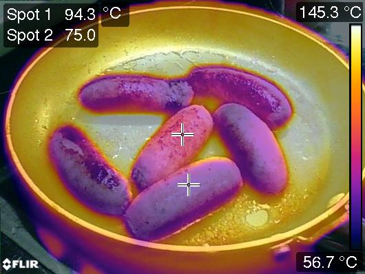 CombNine's tweet photo. How do you know when your sausages are cooked? @FLIR_ONE http://t.co/E9Ax8nwdOn