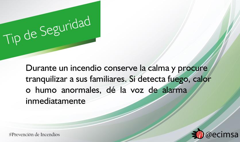 ECIMSA's tweet photo. Tip de Seguridad: Qué hacer durante un incendio... Primero, mantenga la calma, http://t.co/m9CkBR6uXs