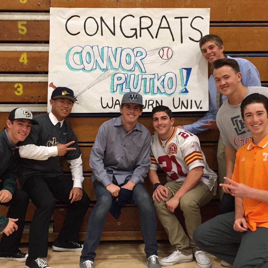 BaseballCommit's tweet photo. Congrats to @connorplutko7 on signing his #NLI today to @WU_Baseball @eltorobaseball http://t.co/p815Q2ZORy