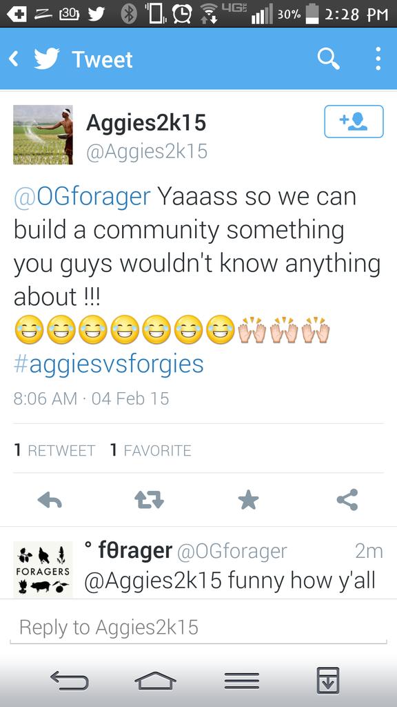 OGforager's tweet image. So Aggies are trying to start beef now😂😂😂 Stick to planting, sweetie🌾🙅