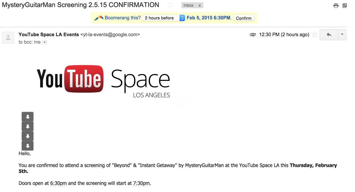 Michelle_Potter's tweet photo. Super excited to see this @MysteryGuitarM and team! @YouTubeSpaceLA  #Beyond #InstantGetaway #YouTubersMakingMovies 🎥 http://t.co/IrbJLxLMAZ