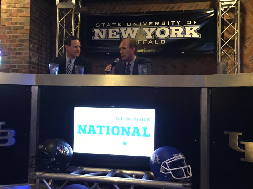 UBJonFuller's tweet photo. Stop by Santora's on Transit Rd. and listen to @CoachLeipold break down the 2015 recruiting class. #UBBulls #UBNLI http://t.co/cbPr4Oin9f