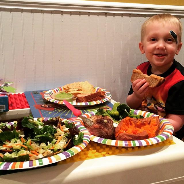 BreakingPrimal's tweet photo. Fine dining on the Lego table tonight! @corrytice1 http://t.co/qJwgCjf5rn http://t.co/LsDpIWThJL