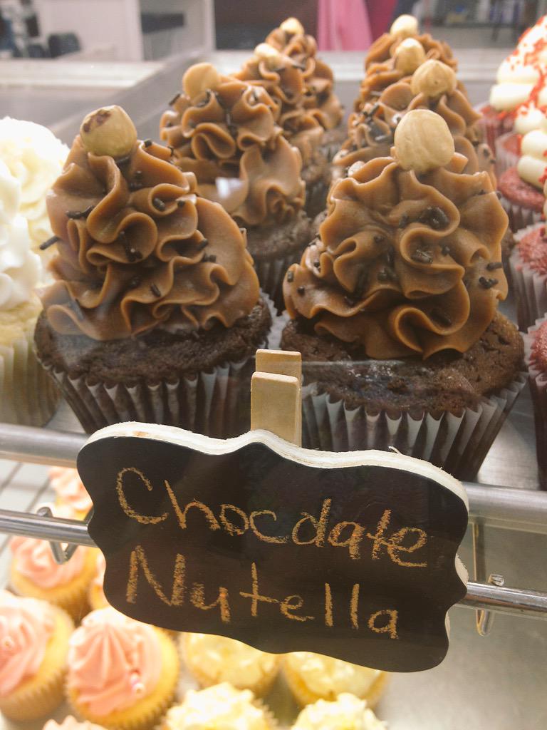 bigdcupcakeco's tweet photo. The new Chocolate Nutella cupcake! Only 8 left! Come get yours! http://t.co/siJg2O71aA