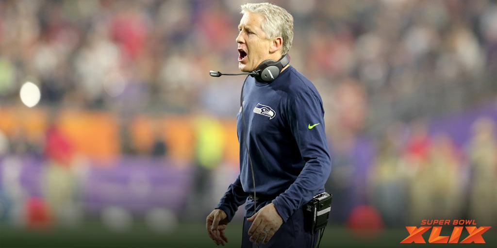 NFL's tweet image. .@PeteCarroll was mic'd up during #SB49. 

How did he react to the goal-line INT? 
MUST-SEE: at.nfl.com/0d6Bjjh