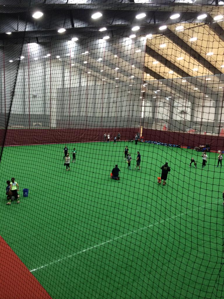 Indoor #fastpitch practice here at the hub thanks to the new curtains!
