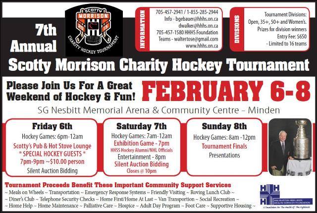 Minden is Hockey  #khv_minden  Support the Scotty Morrison Charity Hockey Tournament this Weekend!