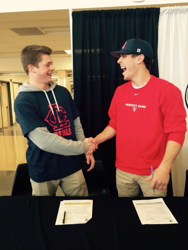 @Jacob_Allbee and @BMark_33 will be teammates next year @LCCBaseball #nextlevelballers #whosenext