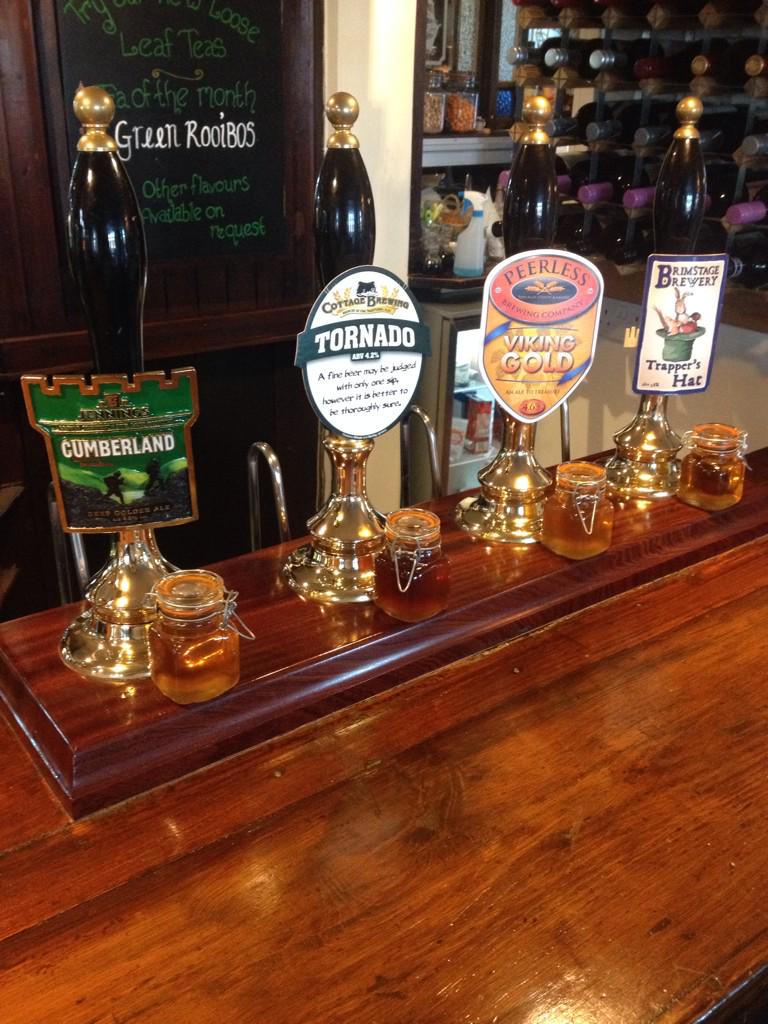 Great beer line up.  Some great #localales <a href="/BrimstageBeer/">Brimstage Brewery</a> <a href="/PeerlessSteve/">Peerless Steve</a> @JenningsBrewery <a href="/Cottage_Brewing/">Cottage Brewing</a>