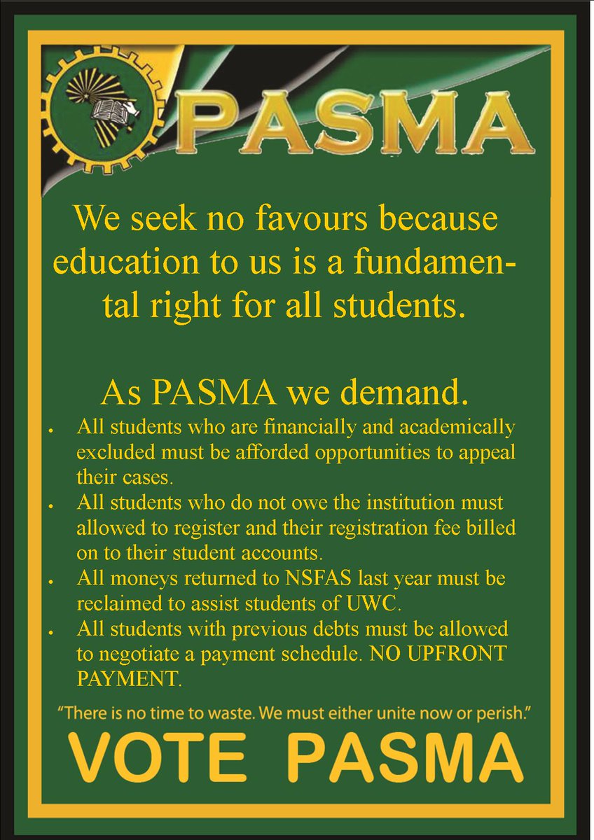 PASMA_UWCBranch's tweet photo. In this time of financial exploitation of the students. The Student Movement still remains firm and it is not shaken http://t.co/nnVlUgLZ9O