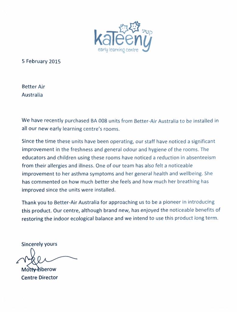 AirBetter's tweet photo. Very nice testimonial to our BA-008, received from Kateeny child day care centre in Australia.
Thanks guys!🌝
#Health http://t.co/dDlknbQQtZ