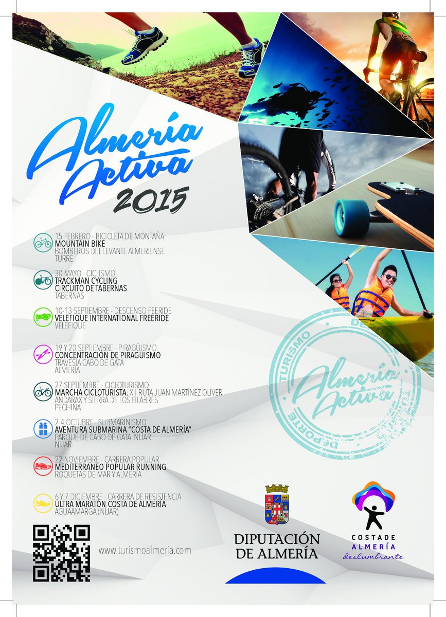 Costa_Almeria's tweet photo. Ciclismo, patinaje, piragüismo, submarinismo, running... Sea cual sea tu deporte lo tienes en 'Almería Activa 2015' http://t.co/RNb9wIxXFL