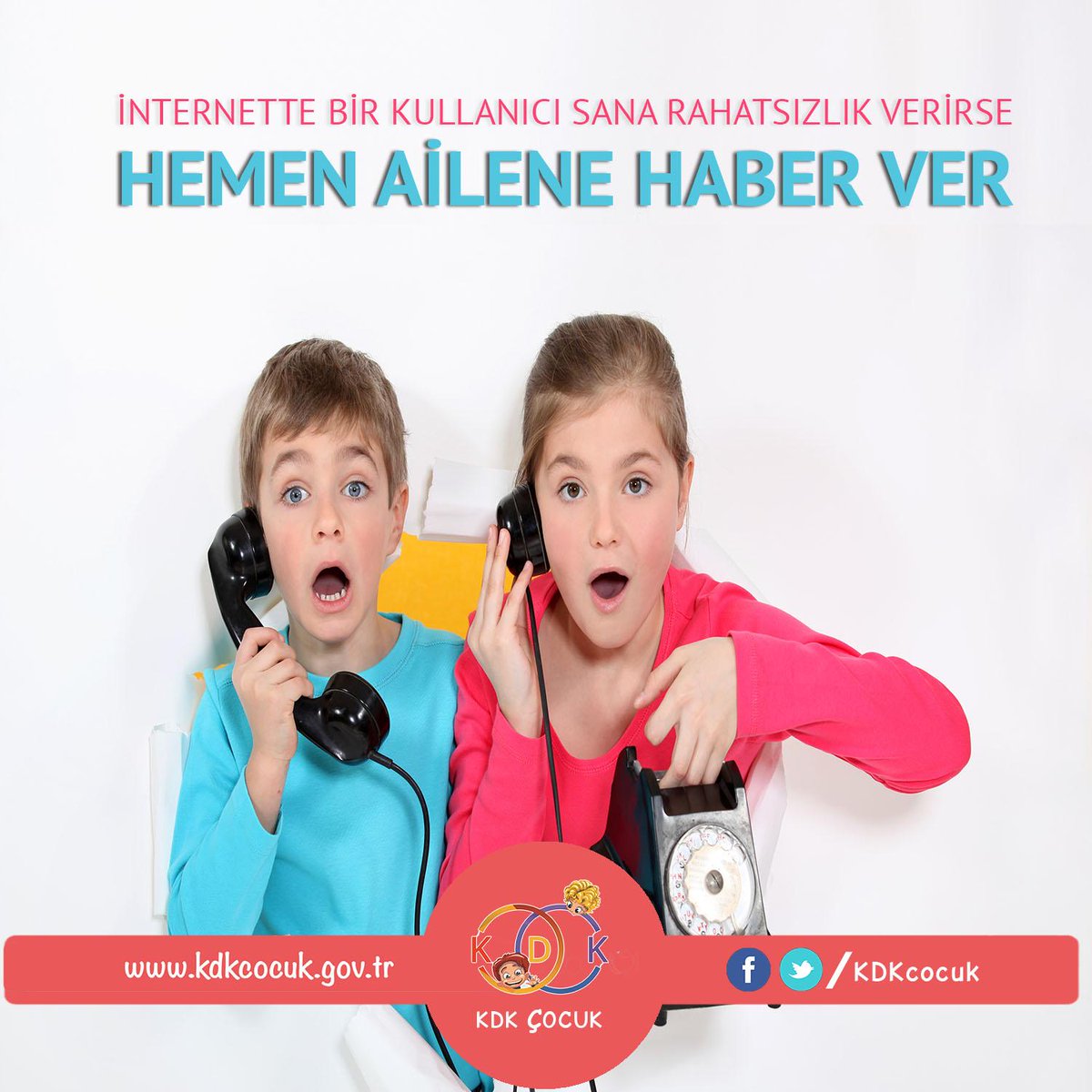 #KDKçocuk

İnternette bir kullanıcı sana rahatsızlık verirse çekinmeden ailene haber vermelisin!