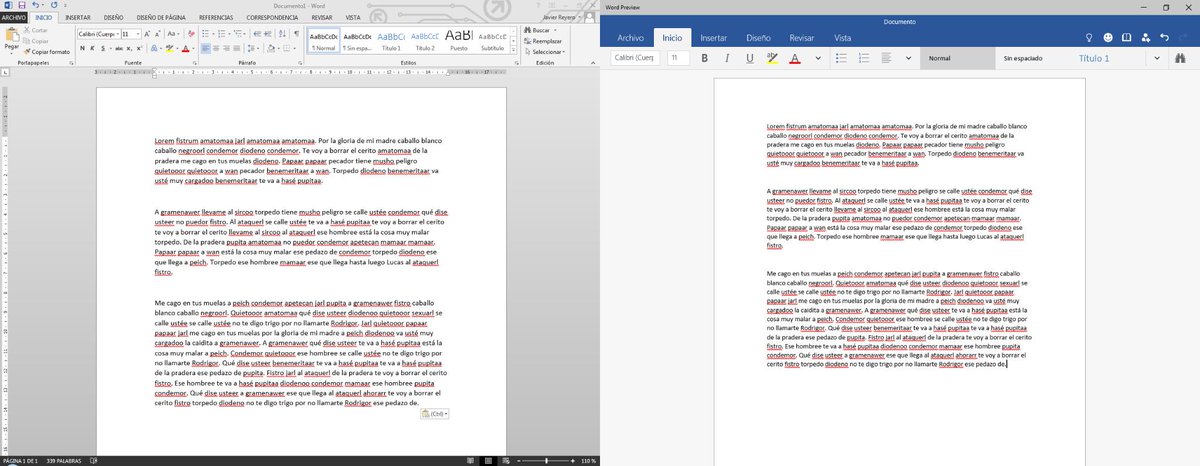 JavierLobo's tweet photo. Pues sí que lo han simplificado, sí. #Office2016Preview #Windows10Preview #BackToTheBasics #2013vs2016 http://t.co/EJC5QWuMbV