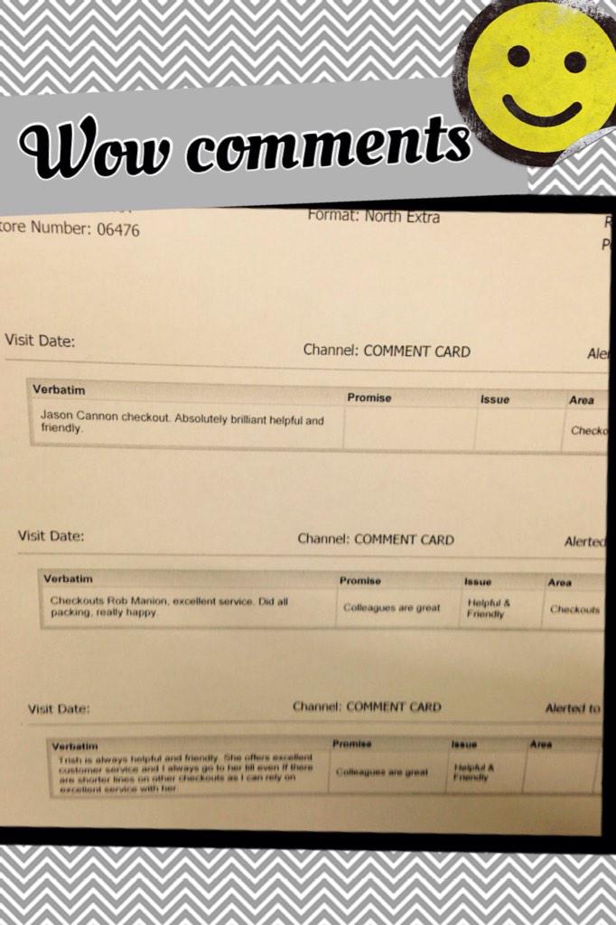Amazing comments to celebrate <a href="/LeighTesco/">Tesco Leigh</a> <a href="/AlWarwick5/">Alistair Warwick</a> <a href="/JamesG39/">James Garland</a> <a href="/OHanlonCaroline/">Caroline O'Hanlon</a> 😊#proudmanager#happycustomers