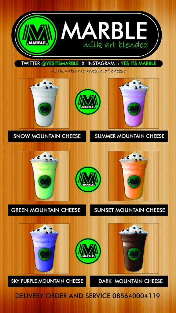 MARBLE [ Milk Art Blended ] #MountainCheese 
IG : YES ITS MARBLE