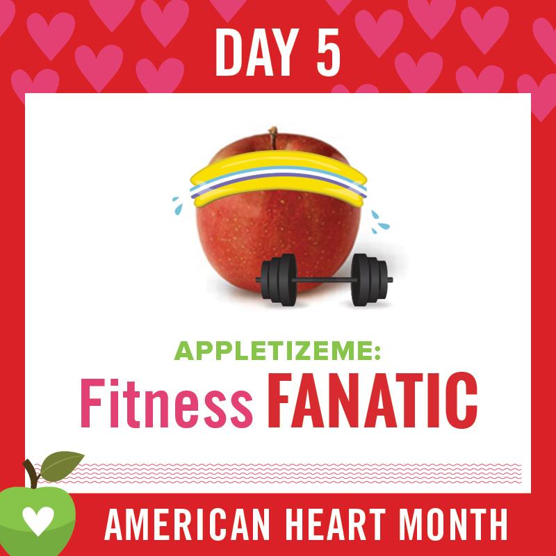 usapples's tweet photo. Day 5: Do u take care of your heart by working out? You're a Fitness Fanatic! #28DaysofApples #AppletizeMe http://t.co/6J8cPgh23W