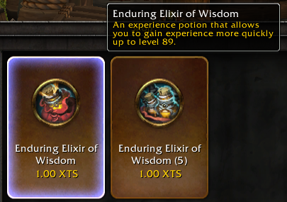 WoWMarketeer's tweet image. Look what I found on PTR this morning.  You will now be able to buy XP potions. #worldofwarcraft