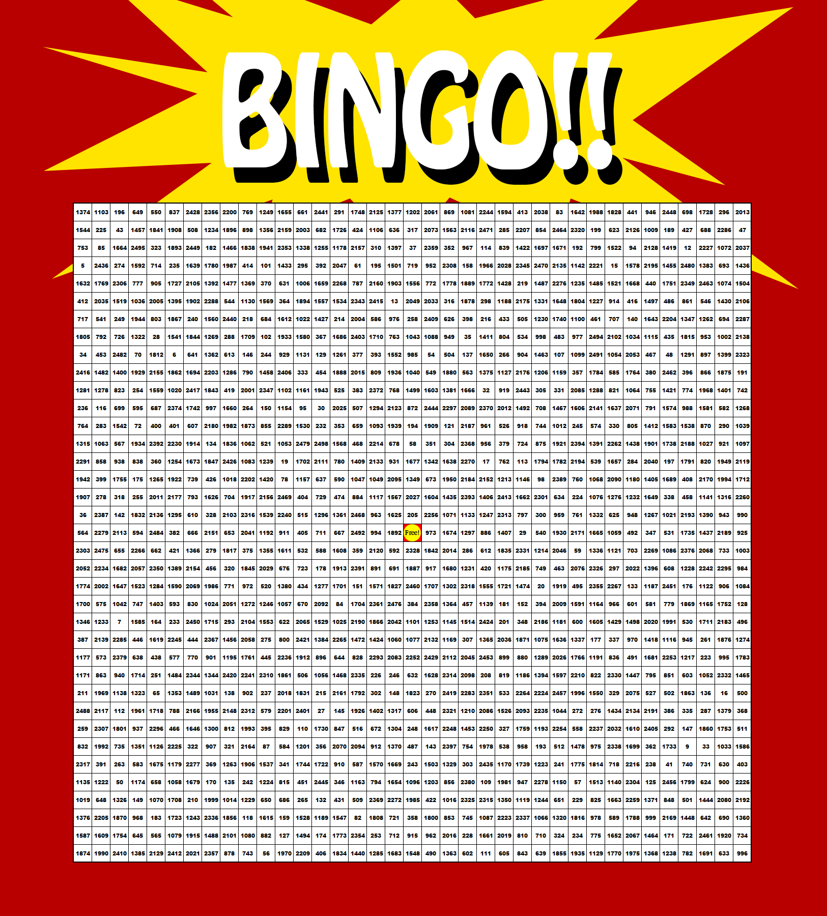 Jugem T 𓆡作業中 お知らせ ビンゴ用紙 37 37マス 1369マス 1 2500番まで対応 を作りました 催し物やパーティー参加者への挑発等 ご自由お使いください ビンゴ用紙15枚 Zip Http T Co Xy8tn3pryw Http T Co Gflzurzn9q Twitter