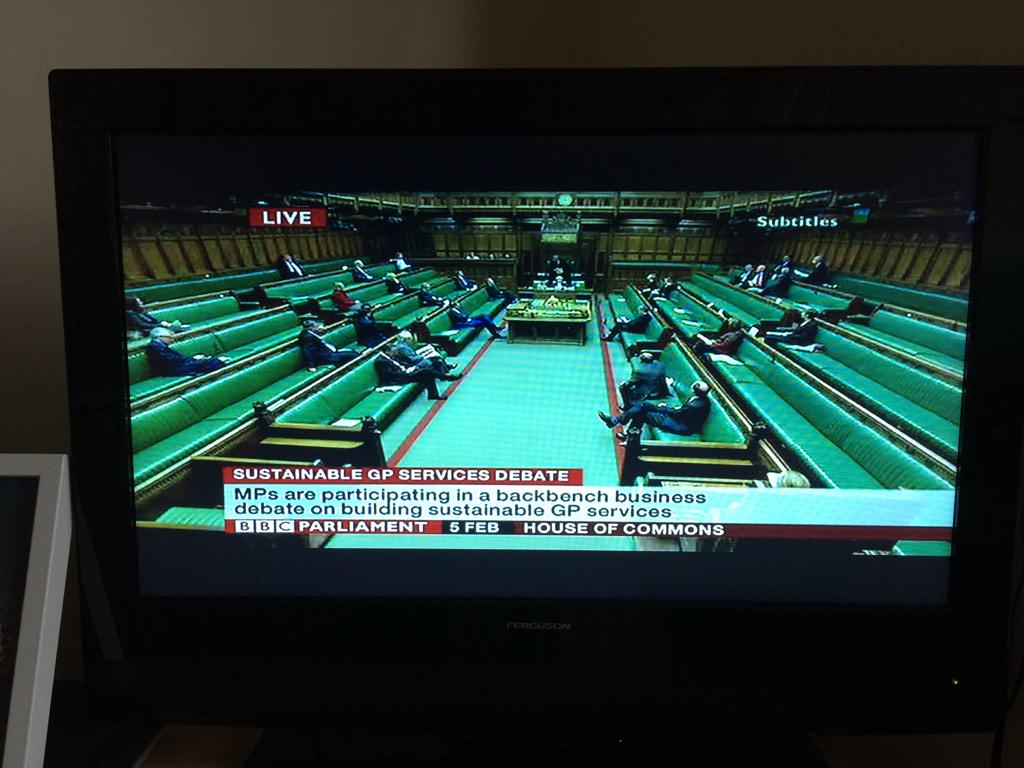 AmandaGemmill's tweet photo. GP crisis needs resolving not ignoring. SHOCKING to see how empty House of Commons is for #GPdebate @rcgp http://t.co/ohv4c3daXi"