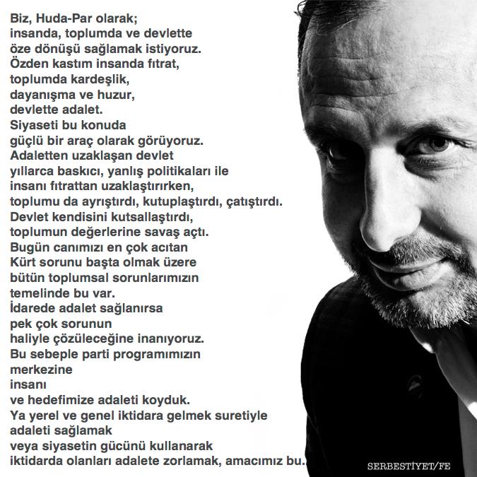 FIRATEREZ's tweet photo. "Biz Huda-Par olarak; İnsanda toplumda ve devlette öze dönüşü sağlamak istiyoruz." http://t.co/BYBEgYVxc0