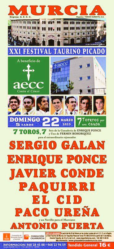 torosmurcia's tweet photo. Festival taurino de este año el 22 de marzo #aecc Cartelazo!!! http://t.co/LmIKxTkqKF