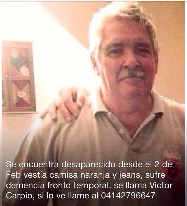 MarcandoPautaM's tweet photo. #ServicioPublico Señor desaparecido en la ciudad de Caracas http://t.co/LiyzbxR6rx