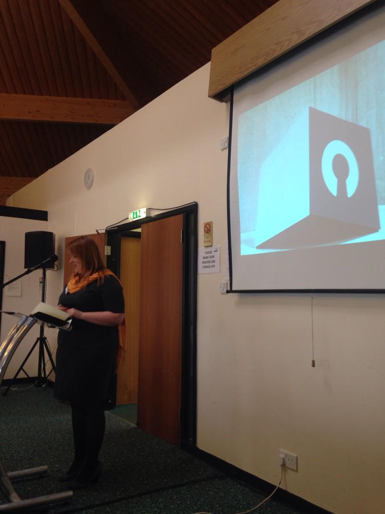 BusinessComs's tweet image. And she's up! @HazelLCottrell telling us @OpenCityUK and the projects they are involved in